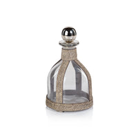 Zodax Bilthoven Hair-On-Hide Leather  Decanter with Stopper