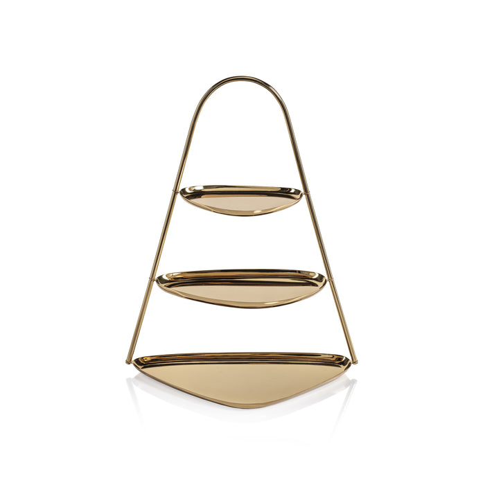 Zodax Stassi 3-Tier Hors D'oeuvres & Petits-Fours Stand, Gold