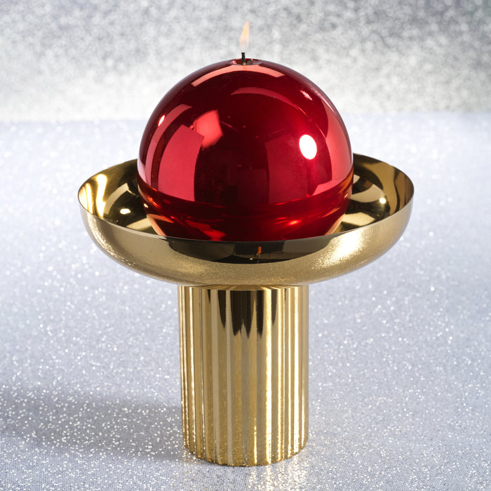 Zodax Stassi Polished Stainless Steel Footed Bowl, Gold