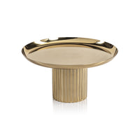 Zodax Stassi Polished Stainless Steel Footed Cake Stand, Gold
