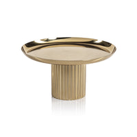 Zodax Stassi Polished Stainless Steel Footed Cake Stand, Gold