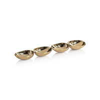 Zodax Stassi Polished Stainless Steel 4-Bowl Nut/Snack Server, Gold