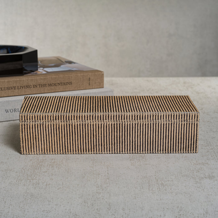 Zodax Muhavura Hair-On-Hide Leather Decorative Box
