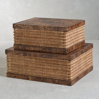Zodax Sabinio Burlwood & Raffia Decorative Box, Small