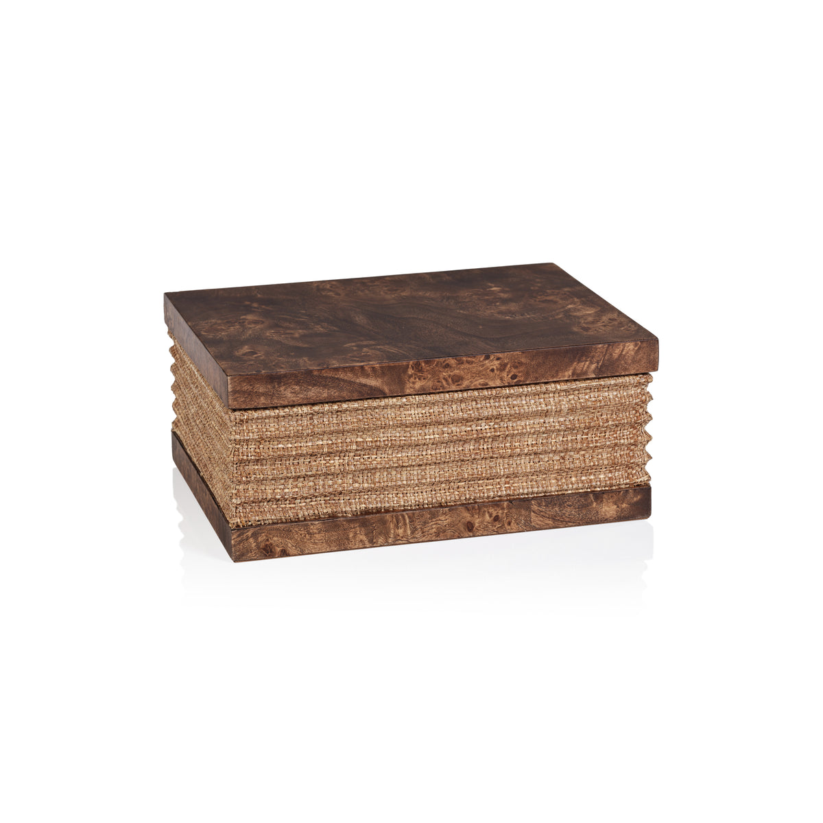 Zodax Sabinio Burlwood & Raffia Decorative Box, Small