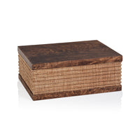 Zodax Sabinio Burlwood & Raffia Decorative Box, Large