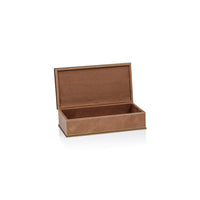 Zodax Elgon Leather Decorative Box with Brass Trim, Small