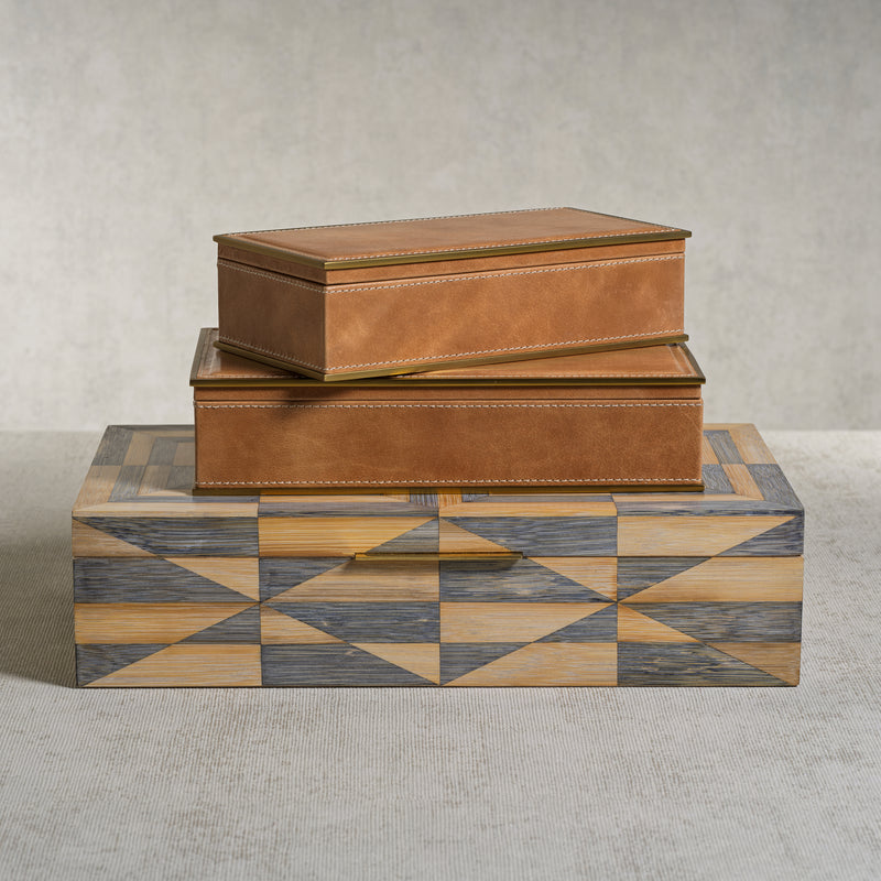 Zodax Bamba Decorative Box with Brass Trim