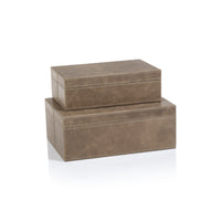Zodax Cameroon Mink Leather Decorative Box, Small