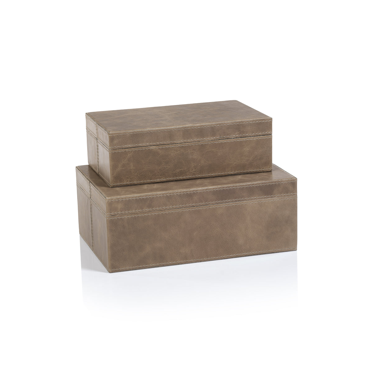 Zodax Cameroon Mink Leather Decorative Box, Large