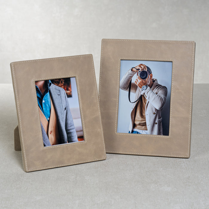 Zodax Cameroon Mink Leather Photo Frame, 5" x 7"