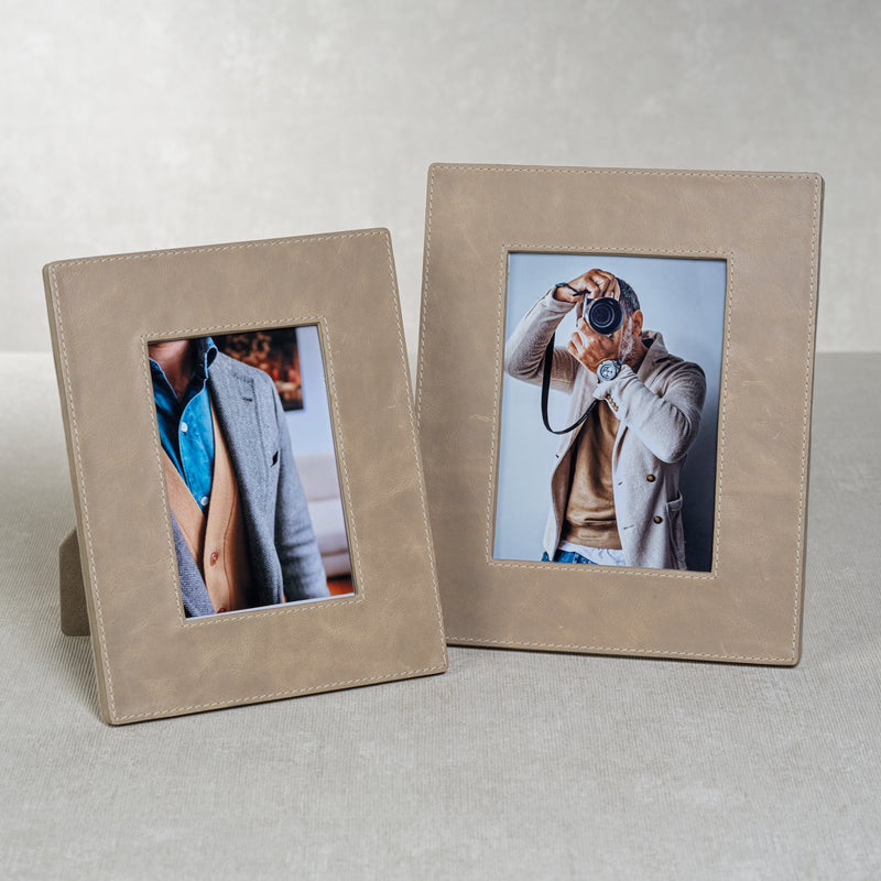 Zodax Cameroon Mink Leather Photo Frame, 5" x 7"