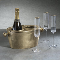 Seguso 2-Bottle Metal Wine Holder, Gold