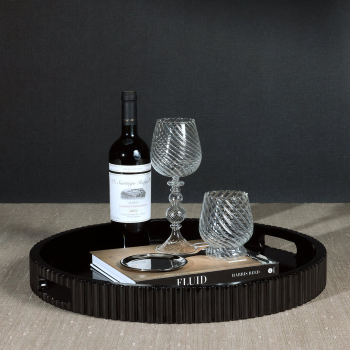 Tivoli Ribbed Lacquered Round Tray