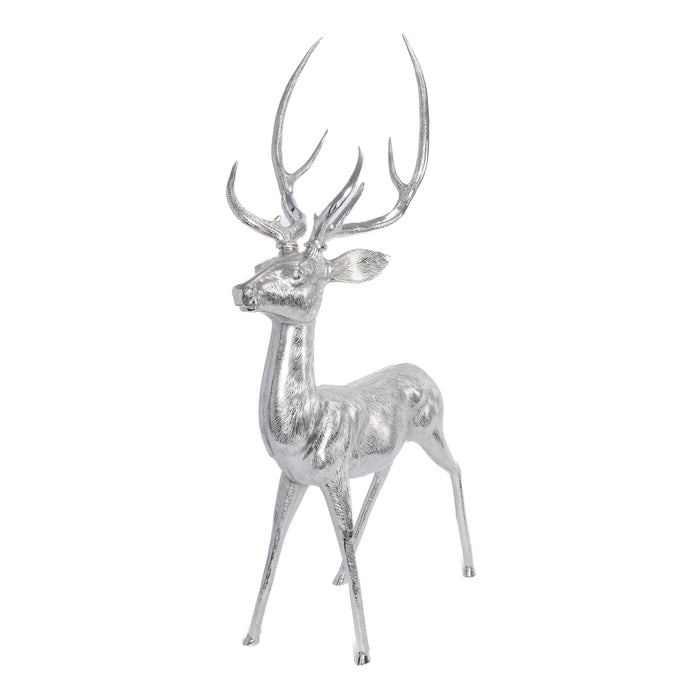 Zodax Corviglia Standing Deer Statue- Aluminum Metal Sculpture
