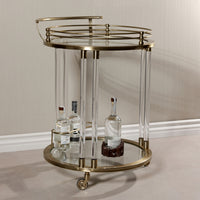 Zodax Opus Round Bar Cart / Trolley, 26.5" x 24" x 33.5"