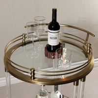 Zodax Opus Round Bar Cart / Trolley, 26.5" x 24" x 33.5"