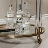 Zodax Opus Round Bar Cart / Trolley, 26.5" x 24" x 33.5"