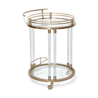 Zodax Opus Round Bar Cart / Trolley, 26.5" x 24" x 33.5"