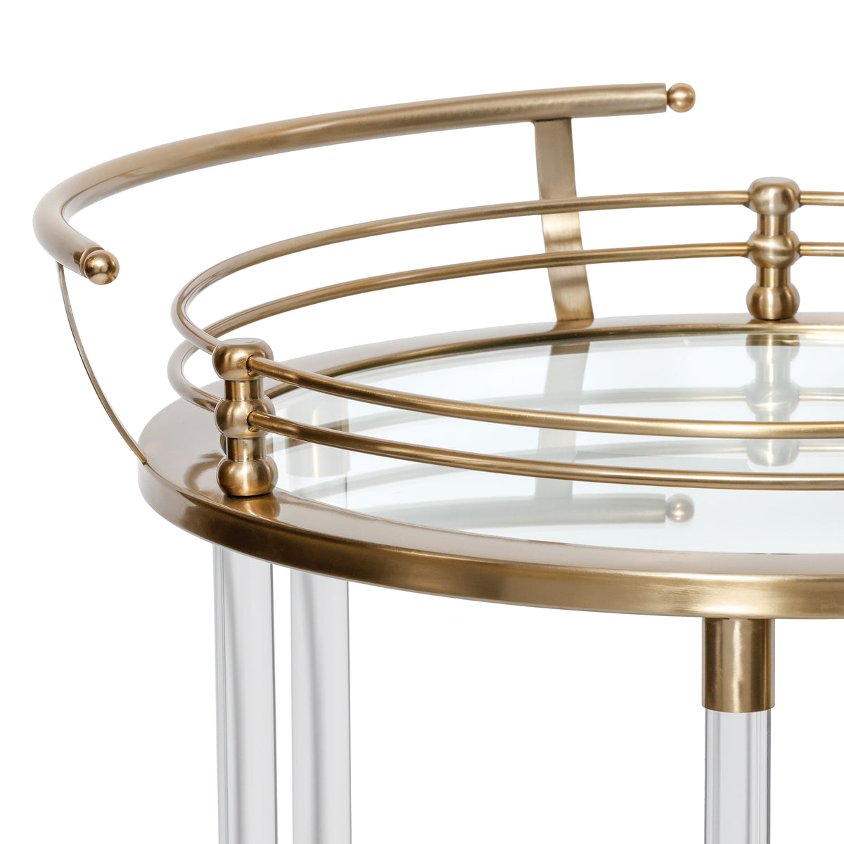 Zodax Opus Round Bar Cart / Trolley, 26.5" x 24" x 33.5"