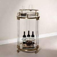 Zodax Opus Round Bar Cart / Trolley, 21.25" x 19.75" x 37.5"