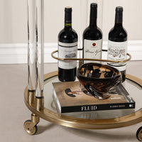 Zodax Opus Round Bar Cart / Trolley, 21.25" x 19.75" x 37.5"