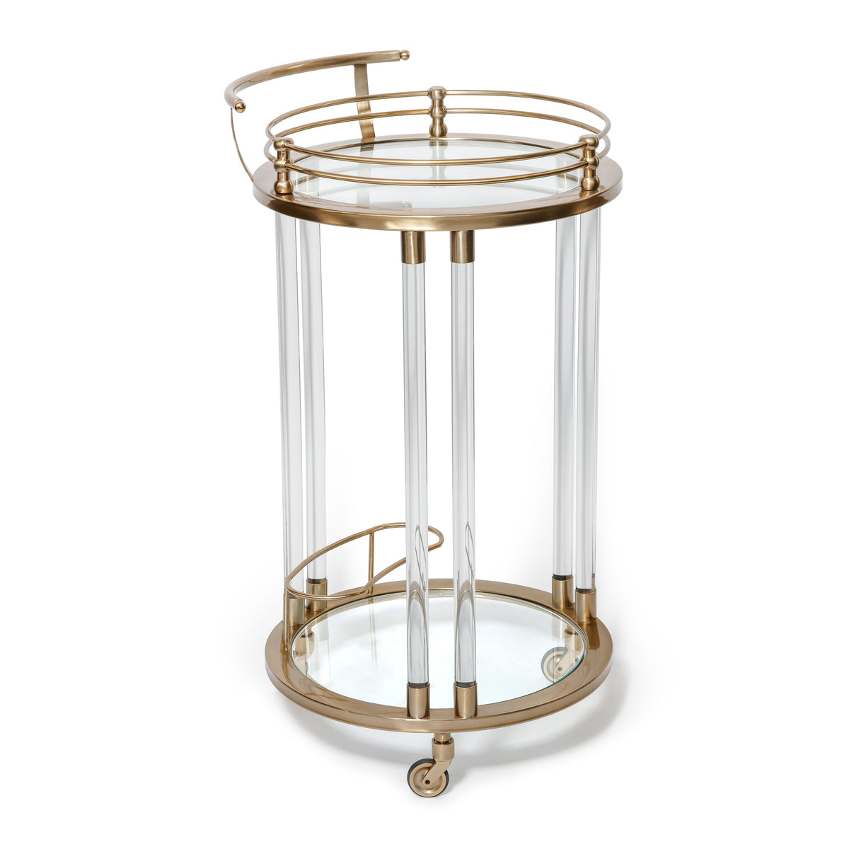 Zodax Opus Round Bar Cart / Trolley, 21.25" x 19.75" x 37.5"