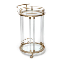 Zodax Opus Round Bar Cart / Trolley, 21.25" x 19.75" x 37.5"