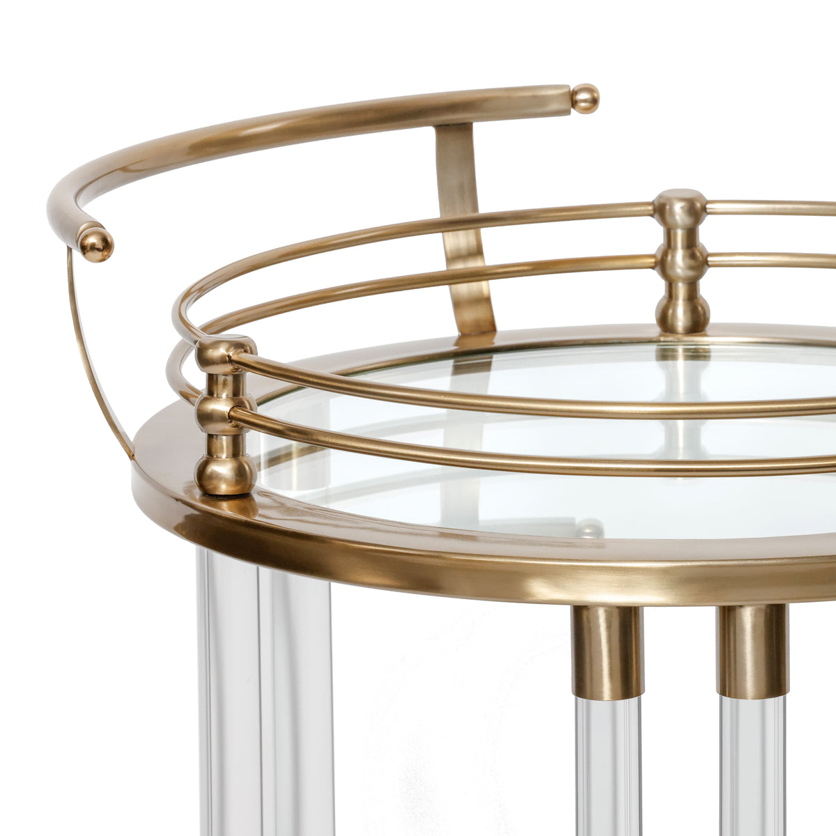 Zodax Opus Round Bar Cart / Trolley, 21.25" x 19.75" x 37.5"