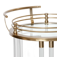 Zodax Opus Round Bar Cart / Trolley, 21.25" x 19.75" x 37.5"