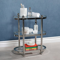 Zodax Three-Tier Étagère & Oval Serving Cart, 20" x 11.75" x 22.75"