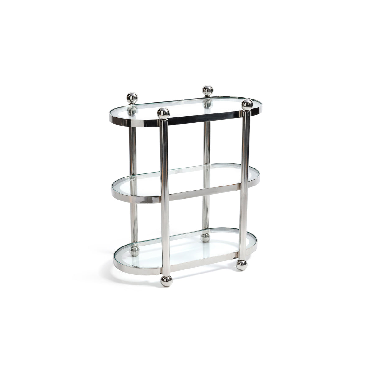 Zodax Three-Tier Étagère & Oval Serving Cart, 20" x 11.75" x 22.75"