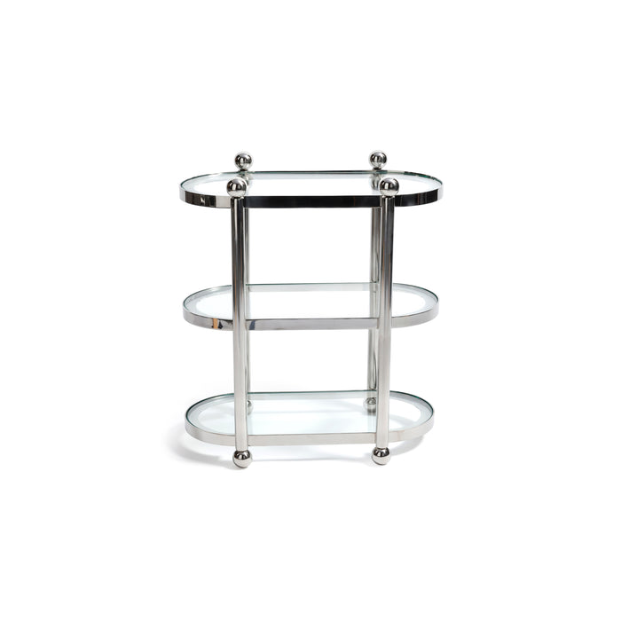 Zodax Three-Tier Étagère & Oval Serving Cart, 20" x 11.75" x 22.75"