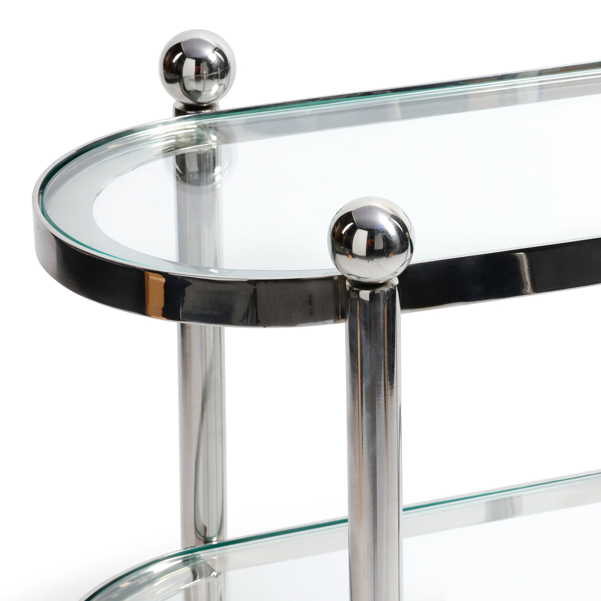 Zodax Three-Tier Étagère & Oval Serving Cart, 20" x 11.75" x 22.75"