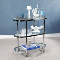 Zodax Three-Tier Étagère & Oval Serving Cart, 30" x 15.75" x 31.5"