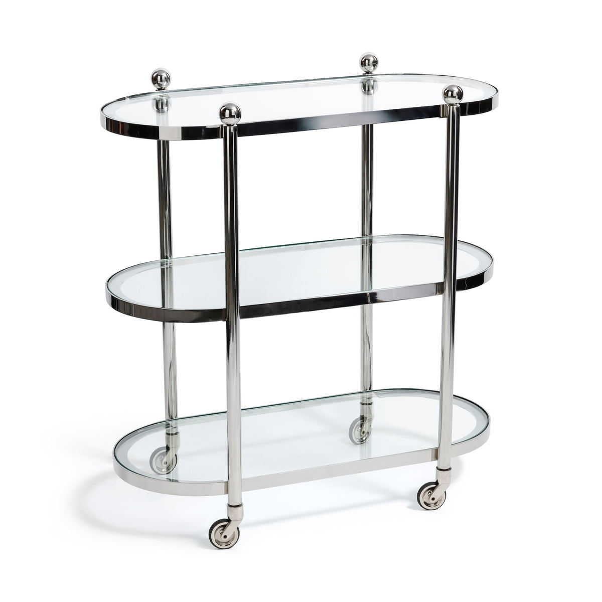 Zodax Three-Tier Étagère & Oval Serving Cart, 30" x 15.75" x 31.5"