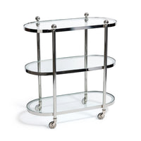 Zodax Three-Tier Étagère & Oval Serving Cart, 30" x 15.75" x 31.5"