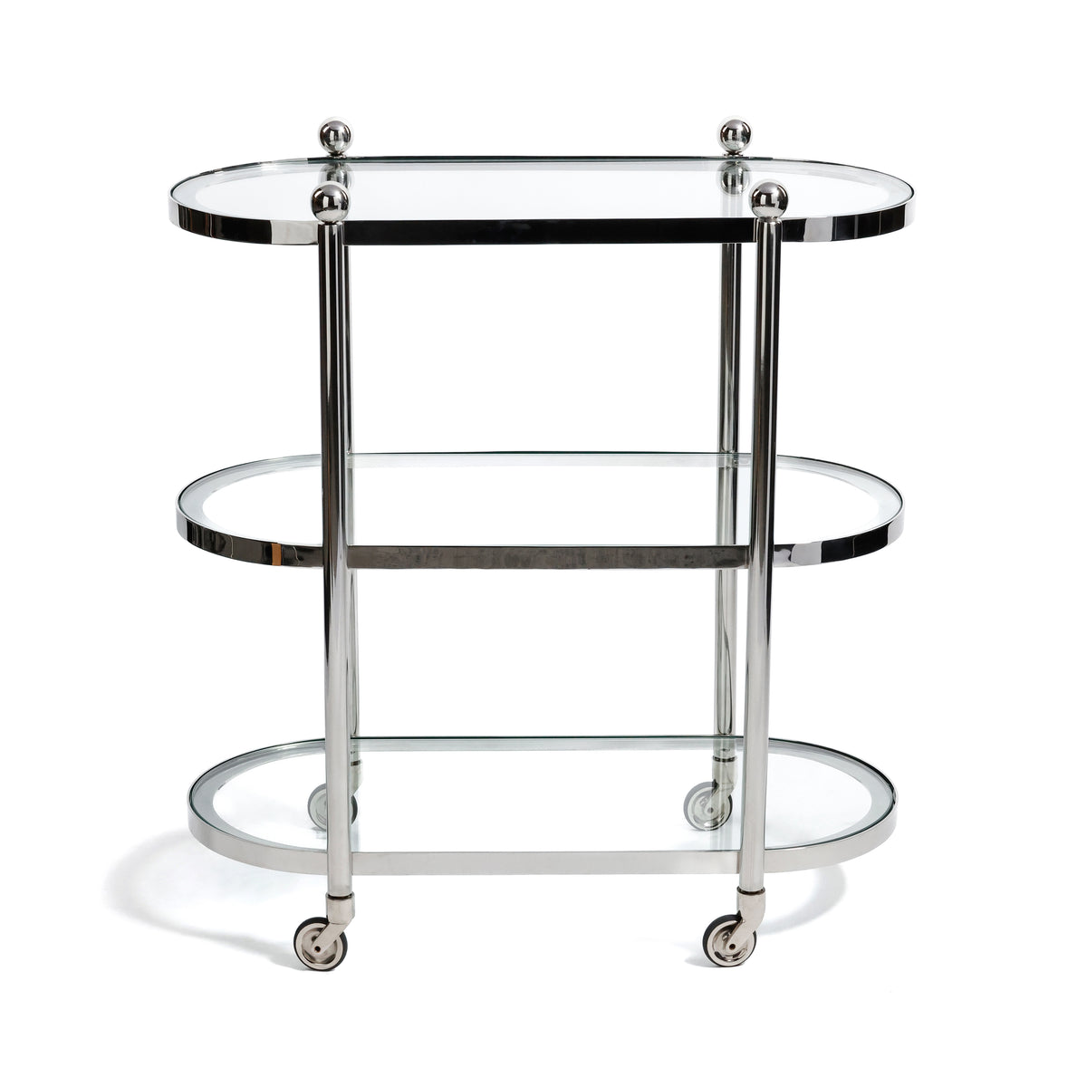 Zodax Three-Tier Étagère & Oval Serving Cart, 30" x 15.75" x 31.5"