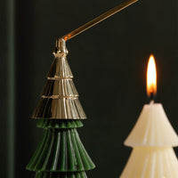 Zodax Christmas Tree Design Brass Candle Snuffer, Rippled, Gold