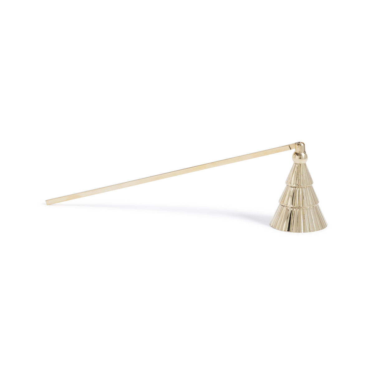 Zodax Christmas Tree Design Brass Candle Snuffer, Rippled, Gold