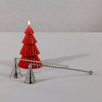 Zodax Christmas Tree Design Brass Candle Snuffer, Rippled, Nickel