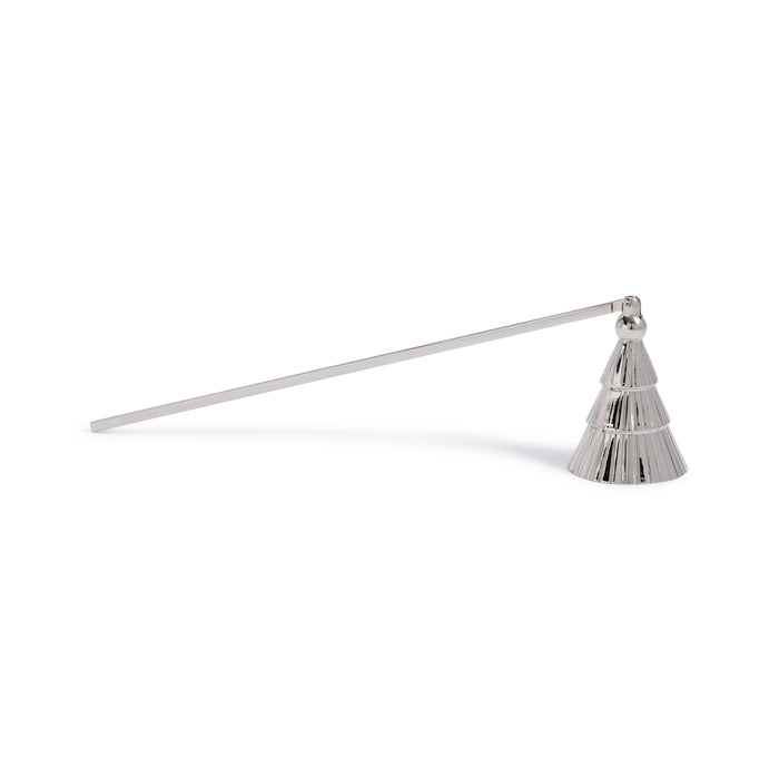 Silver candle snuffer on a white background