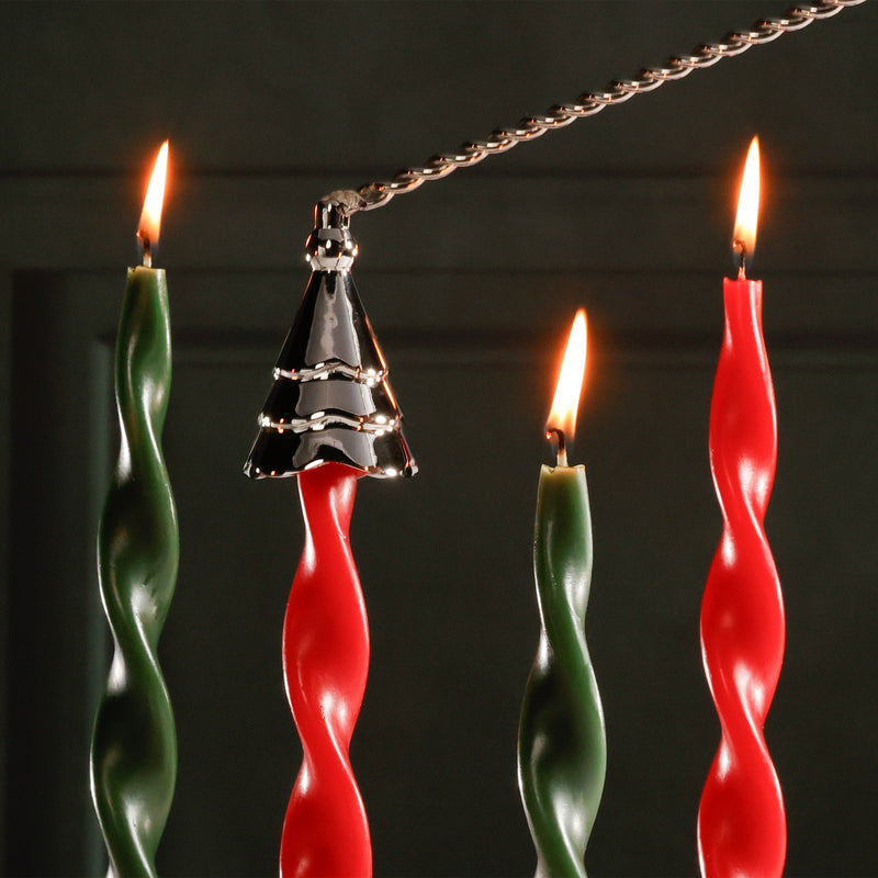 Zodax Christmas Tree Design Brass Candle Snuffer, Wave, Gold