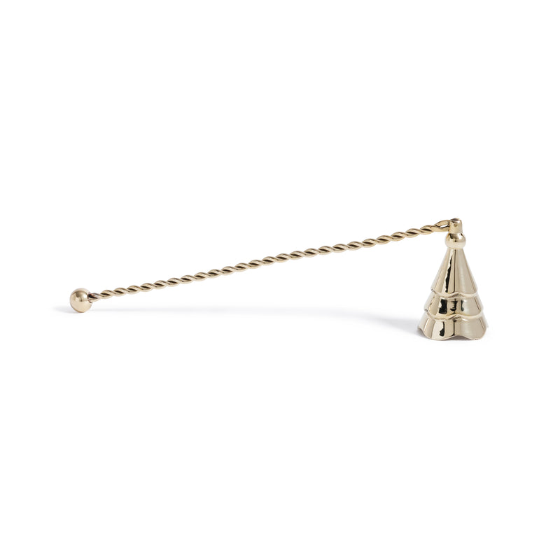 Zodax Christmas Tree Design Brass Candle Snuffer, Wave, Gold