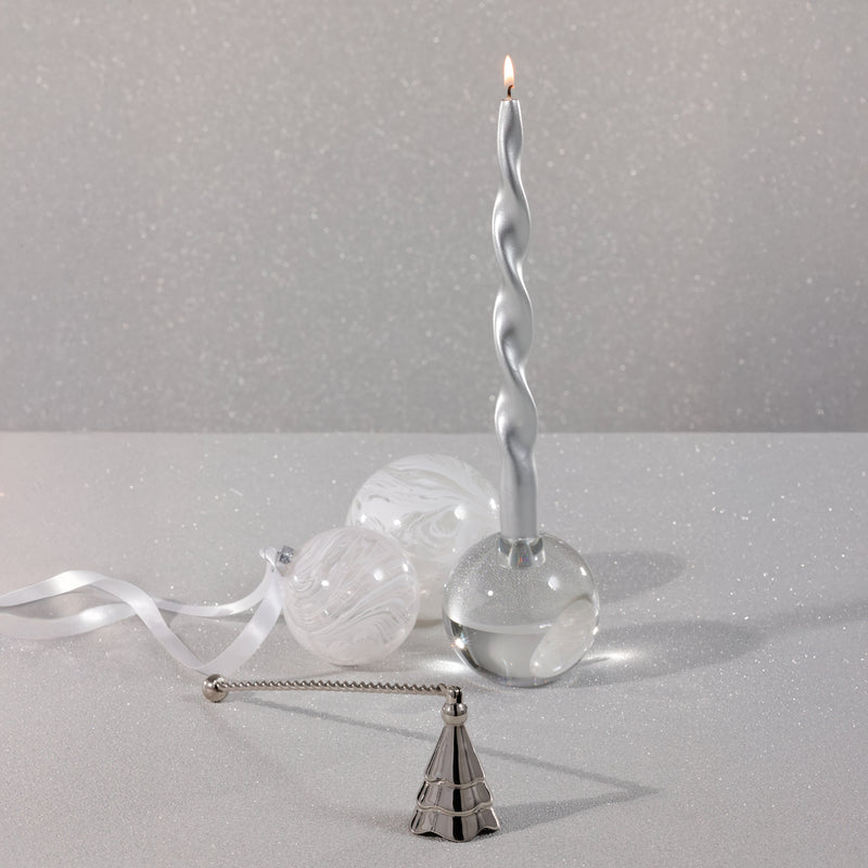 Zodax Christmas Tree Design Brass Candle Snuffer, Wave, Nickel