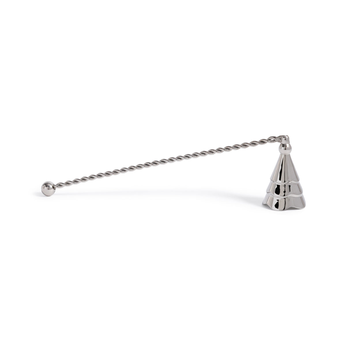 Zodax Christmas Tree Design Brass Candle Snuffer, Wave, Nickel