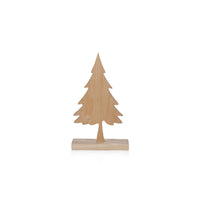 Zodax Natural Ash Wood Silhouette Christmas Tree on Base, 10"