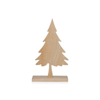 Zodax Natural Ash Wood Silhouette Christmas Tree on Base, 12.75"