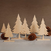 Zodax Natural Ash Wood Silhouette Christmas Tree on Base, 18"