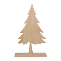 Zodax Natural Ash Wood Silhouette Christmas Tree on Base, 18"